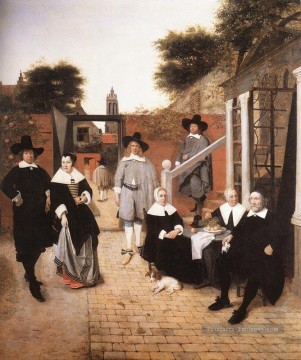 Le genre familial néerlandais Pieter de Hooch Peinture à l'huile